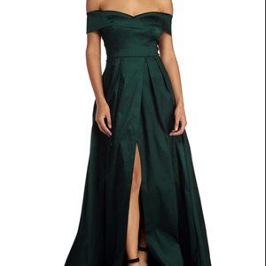 Windsor Megan Taffeta Off the Shoulder Ball Gown